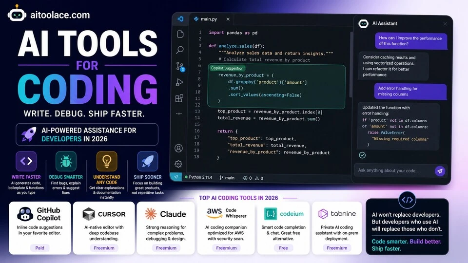 AI tools for coding to write debug and ship code faster in 2026