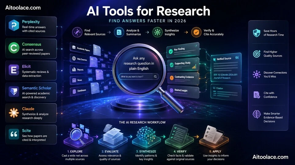 AI tools for research to find sources summarize papers and analyze data faster in 2026