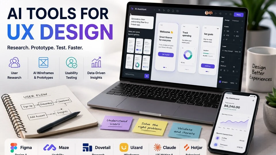 AI tools for UX design to research prototype and test user experiences faster in 2026